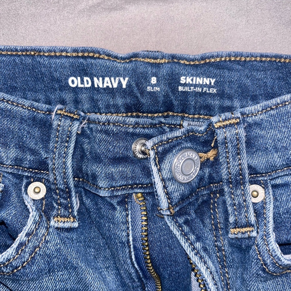 👖 Old Navy 8 SLIM Boys Skinny Jeans - Medium Blue, Like New Condition - Picture 2 of 3